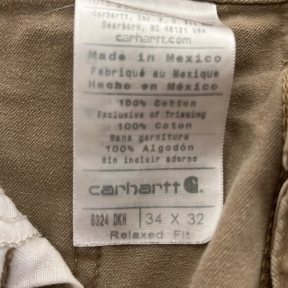 Carhartt B324 Relaxed fit twill work pant Khaki size 34x32 - Picture 3 of 4